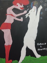 WOMAN AND DOG PAINTING 12×16 (FUN WITH BUBBLES) ORIGINAL AND SIGNED