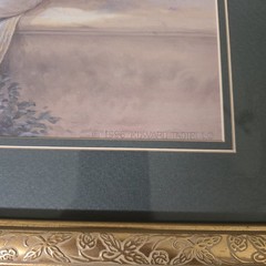 Lovely Frame And Matted Print Of A Gorgeous Angel With Flowers 1996