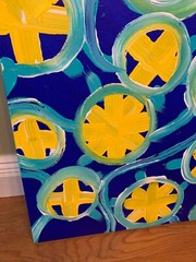 ABSTRACT Painting Original TRIPPY Art 24″x24″ Stretched Canvas