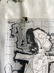 Old Portrait Of Man W/ Eyes Closed Framed With Quick Flip Change Of Art In Back