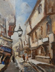 AUSTRALIAN OIL PAINTING BY GEORGE COLVILLE THE SHAMBLES YORK ENGLAND P12