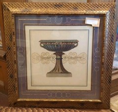 John Richard „Antica Clementino Urna 1“ Handcolored Custom Mat Fish Scale Frame