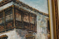 FRAMED SIGNED ORIGINAL OIL COLONIAL BUILDING OLD HAVANA, CUBA ARTIST HECTO VIDAL