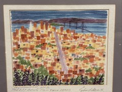VTG 2002 San Francisco Water Color “ The City Below” Signed Artist