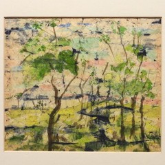 Signed AW 79 New England Abstract Summer Landscape WC Painting – Really Good!