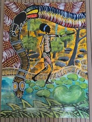 20×28 1992 Zane Saunders Painting Australian/Aboriginal (Listing #282)