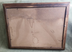 Vintage Wood Frame Hunting/Lake Painting, Muted Colors, Nature Outdoor Scene