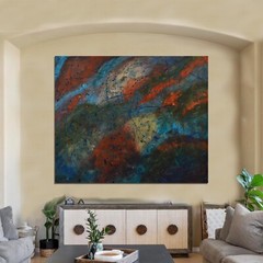 Jackson Pollock style Professional￼ Artist Canvas￼ painting￼ 72”X60”Abstract,6ft