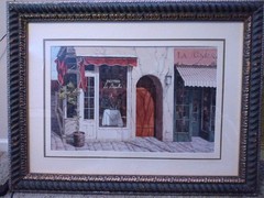 1995 VIKTOR SHVAIKO 35″ X 26″ French Shop BISTRO LA BOUILLE w/ Picture Frame