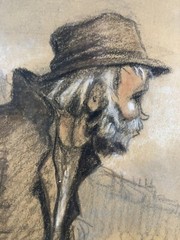 Georges TOURNON (1895-1961) Gauche Clochard À Paris France Miserabilisme