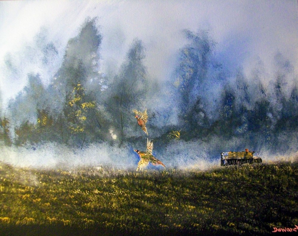 African American Gallery Wrapped 48″x36″ Canvas Reproduction“Morning Mist „