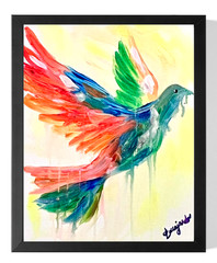 Guajardo Art: Dripping Dove 14X11 Original Canvas Signed Art Home Decor