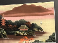 Asian Painting On Silk In Mat & Frame 26 X 21 NOTE CONDITION