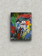 Parrot Unique Abstract Expressionism Wall Art Canvas Board 11×14.