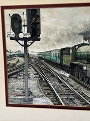 VINTAGE TRAIN PAINTING RAILROAD REALISTIC REALISM ILLUSTRATION ORIGINAL MARSHALL