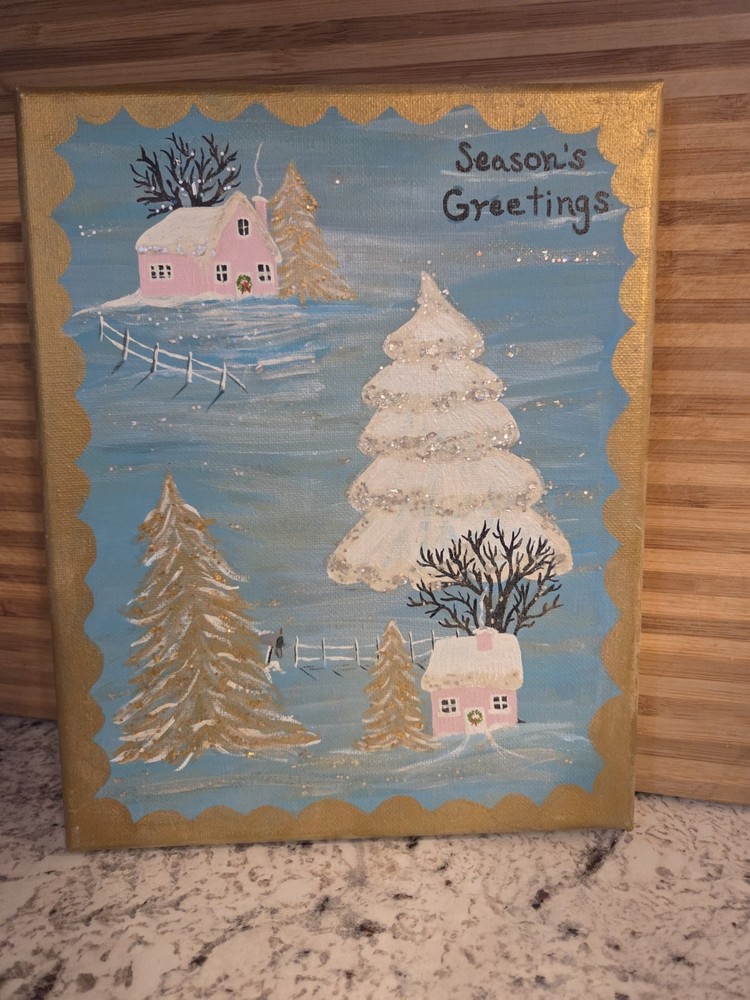 Boots Up, Gifts Down – Funny Christmas Santa ACEO Original Art