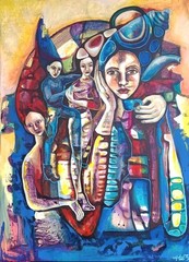 Acrylic On Canvas Mabel Tey T: sorbo d paciencia “ 62×76 cm Cuban Beautiful Art.