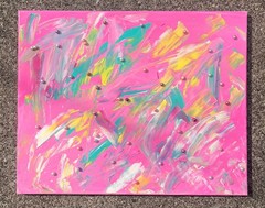 PEARL Abstract 3D Acrylic and Bead Painting on Canvas Original GilmoreGutter