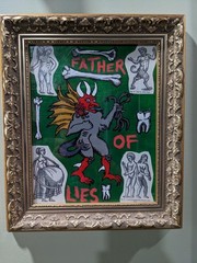 ‚Father Of Lies‘ Collage Painting Original Outsider Folk Art Christian Framed