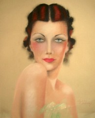 1930s ORIGINAL ILLUSTRATION ART FOR PERFUME AD 17″ X 21″ SIGNED HARRY K BAILEY