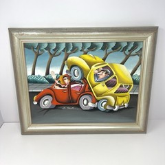 Yuval Mahler How To Park Original Art Work Framed Acrylic Paint On Canvas 20×16