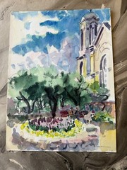 JASON SCHOENER (1919-1997) Orig Signed Watercolor Listed Artist 9 3/4 x 13 3/8″