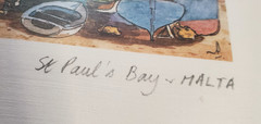Pair of Vintage 11.5 X 8.5 Watercolor pictures of Malta by ARTIST FREE SHIPPING