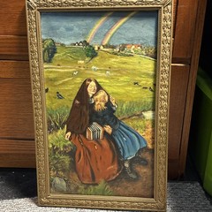 John Everett Millais The Blind Girl Oil On Canvas Repro Painting 1800s Signed