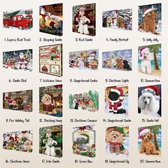 Poodle Dog Canvas .75″ Personalized Digital Painting Christmas NWT