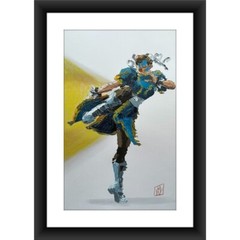 ORIGINAL Abstract Street Fighter Capcom Chun Li Palette Knife Painting Art 11×17