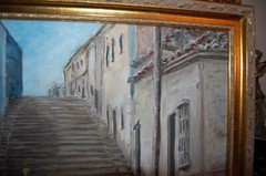 FRAMED ORIGINAL OIL CALLE DE PADRE PICO, SANTIAGO DE CUBA ARTIST: HECTO VIDAL
