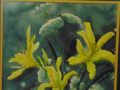 vintage framed WATERCOLOR PAINTING still life flower bouquet signed & dated 1982