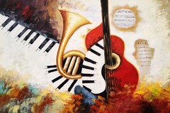 Music #2, 24×36, 100% Hand Painted Oil Painting on Canvas,