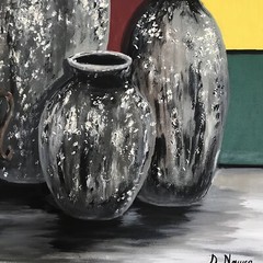 Orginal Acrylic painting on Canvas 24 x 24 Inches “the vases”