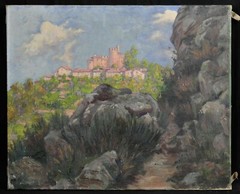 School French Early 20th View Presumed from The Castle of Dukes Duras Bordeaux