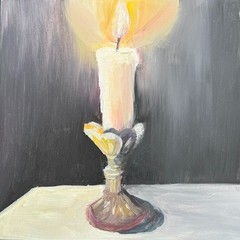 Candle 1299, Oil painting on wood panel