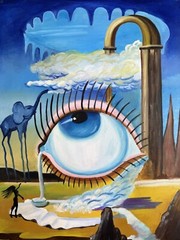 Salvador Dalí (Handmade) Oil On Canvas Painting, Signed & Stamped, Vtg Art