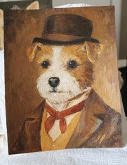 8×10″ Original Oil Painting – terrier dog portrait #W4546
