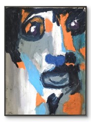 Modern Pop Bold Black Men Abstract Bright Original Wall Art 11 by 14 Canvas