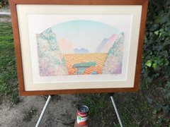 YUVAL GOLAN Original ABSTRACT MODERN SIGNED LANDSCAPE Rare Vintage Serigraph Art