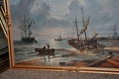 Spectacular very Large older Seascape Oil Painting
