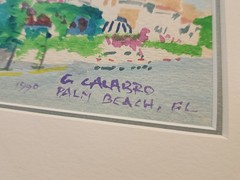Gary Calabro Original Art Piece, Signed, 1990, Worth Ave Palm Beach, Gucci 7×10