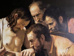 Caravaggio oil on canvas “The Incredulity of Saint Thomas” 30″x40 Inches