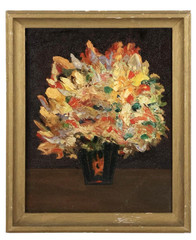 Vintage MCM Abstract Still Life Oil Painting Framed 20 x 16