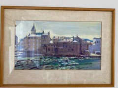 First Exhibition 1986 86 Painting Patrick Gibbs St Tropez Landscape Tarquinia