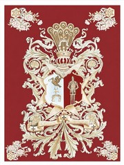 Hand Painted Deep Red Watercolor Panel Paper Medieval Roman Gothic Shield