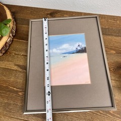 Helmut Wollny Ocean Seascape Palm Trees Watercolor Print Framed Matted 11×14″