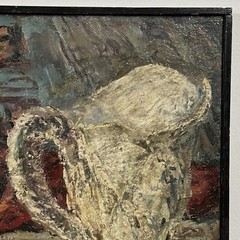 Anthony Ferrara – Vintage Still with Melon, Signed (1952, Oil on Canvas)