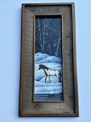 KAREN BOYD ORIGINAL ACRYLIC PAINTING WILDLIFE REALISM CONTEMPORARY winter horse