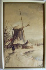 DUTCH ARTIST LOUIS APOL (1850-1936) of The HAGUE SCHOOL ORIG. FRAMED WATERCOLOR